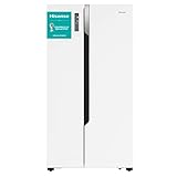 Hisense RS670N4HW1 - Frigorífico Side By Side, Puerta Americana, Total No Frost, Capacidad Neta 516 L, 1,78 m Alto, Botellero, Silencioso, Blanco